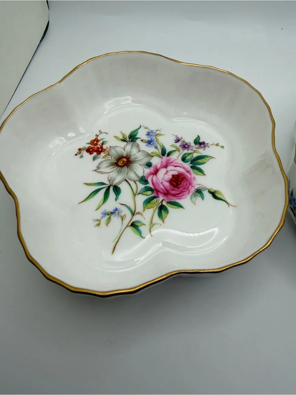 Royal Worcester Whitley Garden Fine Bone China Candy Dishes White Pink Floral